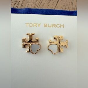 Tory Burch Gold and Mother Pearl Stud Earrings